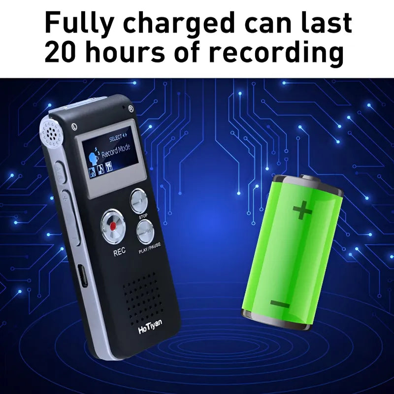 8GB Mini Digital Voice Recorder – Professional Rechargeable Device with One-Touch Recording & MP3 Playback