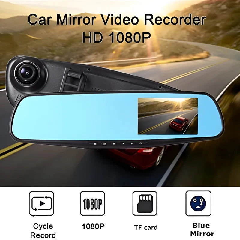 Full HD 1080P Dual Mirror Camera With 4.5″ TFT LCD Crystal-Clear Recording Vehicle Blackbox DVR