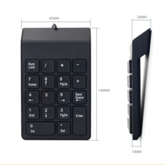 USB Number Portable Mini Keypad 18 Key For Laptop PC Notebook Desktop