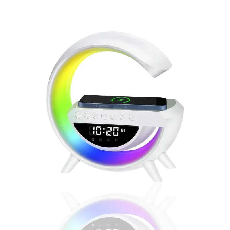 BT-3401 LED Display Wireless Phone Charger Bluetooth Speaker With Seven Color Selections, Alarm Clock, FM Radio