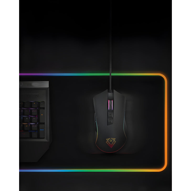 RGB-01 XL Size Soft Microfiber Surface Gaming Mousepad With 14-Color RGB Lighting