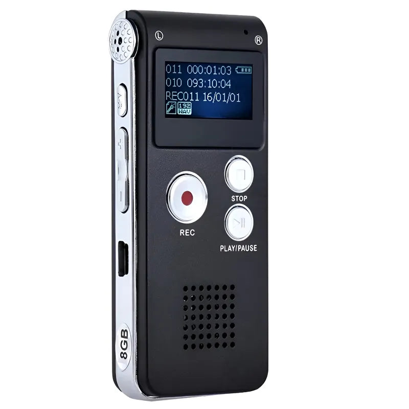 8GB Mini Digital Voice Recorder – Professional Rechargeable Device with One-Touch Recording & MP3 Playback