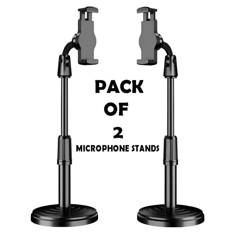 Pack of 2 Professional-Grade Vocal Microphone Stands for Broadcasting and Recording