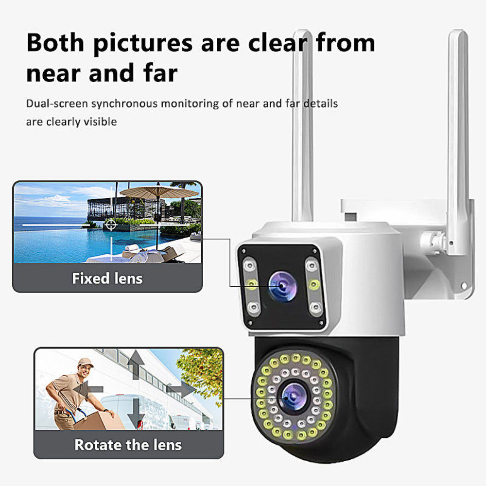 V380PR0 4K ULTRA HD Dual Lens Wifi PTZ Camera with Night Vision, Two-Way Audio, and AI Human Motion Tracking for Comprehensive Surveillance