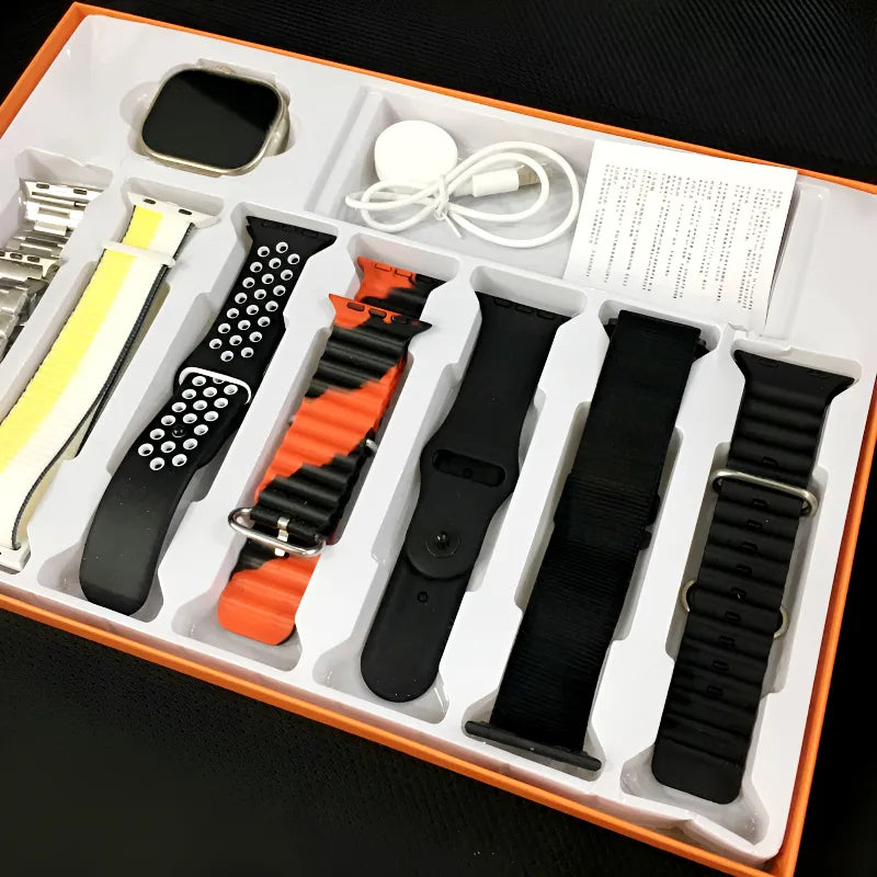 7-in-1 Ultra 2.01 Big Infinite Display Smart Watch with 7 Straps.