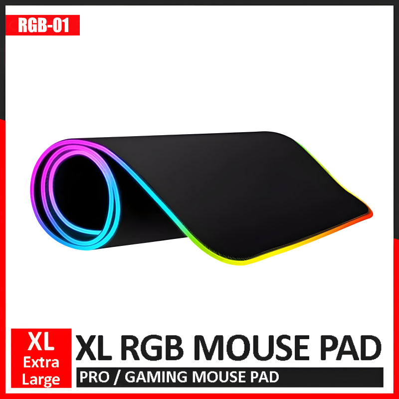 RGB-01 XL Size Soft Microfiber Surface Gaming Mousepad With 14-Color RGB Lighting