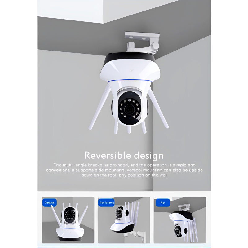 Intelligent 1080P HD WiFi 5 Antenna IP Camera with Night Vision, Smart Auto-Tracking, and Remote Access Baby Monitoring