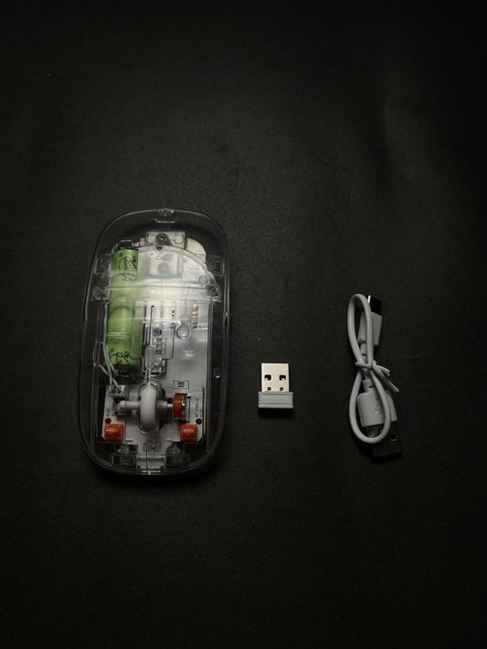 Rgb Wireless Transparent Mouse Dual-mode Rechargeable Mouse With Led Lights