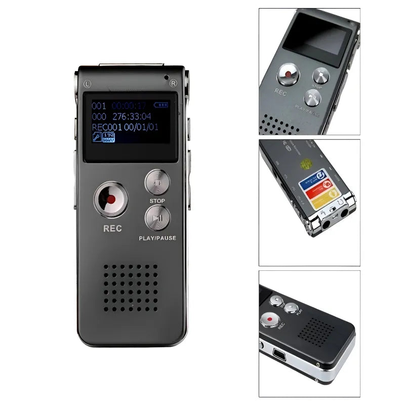 8GB Mini Digital Voice Recorder – Professional Rechargeable Device with One-Touch Recording & MP3 Playback