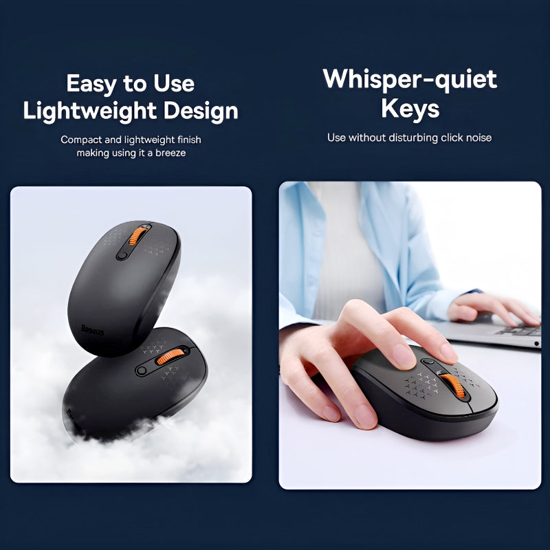 Baseus F01A Compact Silent Click Comfortable Design Wireless Mouse with Adjustable DPI